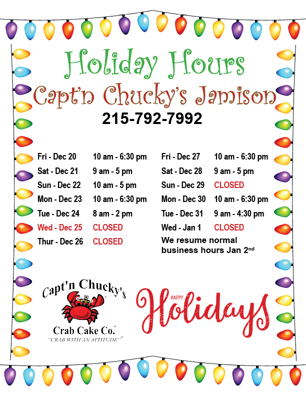 holiday hours 2019 Jamison